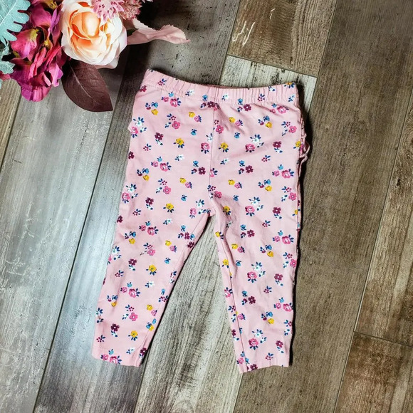 Garanimals Baby Toddler Girl Pink Floral Ruffle Butt Leggings Size 12 Months - Picture 1 of 7